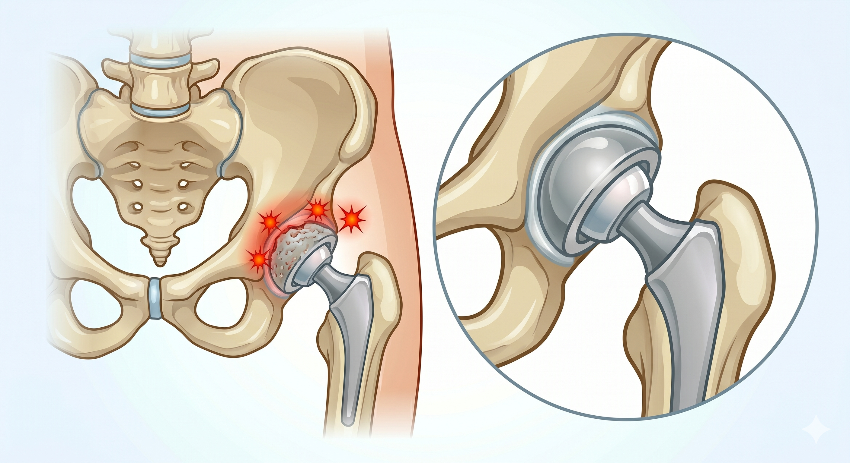 Hip replacement anatomy diagram
